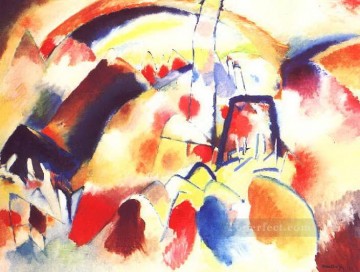  wassily pintura - Paisaje con manchas rojas Wassily Kandinsky